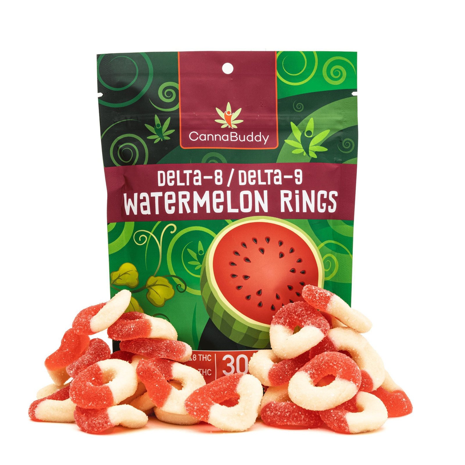 Delta 8 / Delta 9 Watermelon Rings (600 mg Total Delta 8 THC + 600 mg ...
